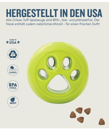 Outward Hound Planet Dog Orbee-Tuff Nooks - Paw Print Dog Treat Toy - Green (Compatible with Snoop) - International Shipping Available - Buy Online on GoSupps.com