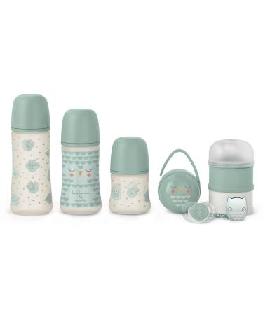 Suavinex Welcome Baby Gift for Newborns 150 ml + 270 ml Bottle + 360 ml Bottle + Symmetrical Pacifier SX Pro 0-6 Months + Me