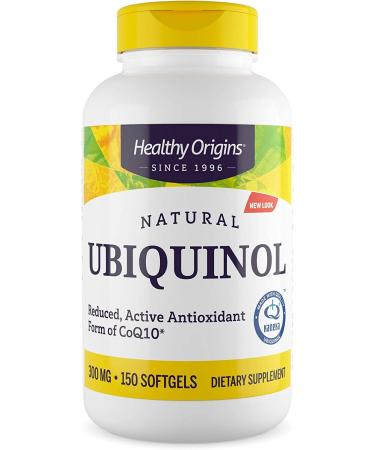 Healthy Origins Ubiquinol (Active Form of CoQ10) 300 mg - Activated Form of CoQ10 - Kaneka Ubiquinol Supplements for Heart Health & Antioxidant Support - Gluten-Free & Non-GMO - 150 Softgels 150 Count (Pack of 1)