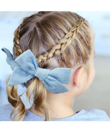 Linen Fabric Hair Bows Alligator Clips - 40 Pieces for Girls, Toddlers, Kids, Teens - Buy Online on GoSupps.com