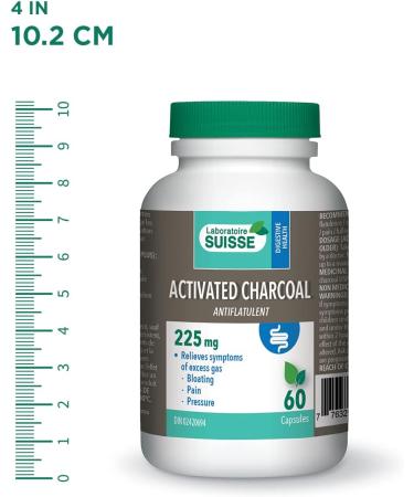 Laboratoire Suisse Activated Charcoal Excess Gas Relief & Antiflatulent 60 Capsules 60 count (Pack of 1) - Buy Online on GoSupps.com