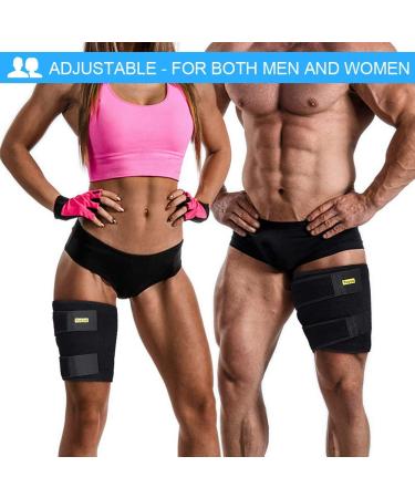 Yosoo Health Gear Adjustable Thigh Support Brace for Muscle Strain Prevention - Black - Buy Online on GoSupps.com