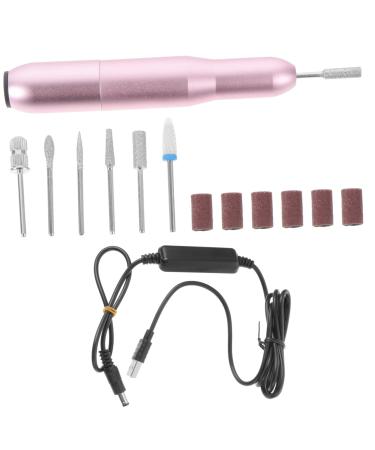 1 Set Polisher Nail File Manicure Aluminum Alloy 11.2X2X2CM Rose Gold