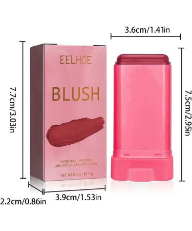 Travel Face Cream Blusher Stick - Creamy Makeup Solid Moisturizing Stick Cheeks Blusher - Cheeks Blusher Creamy Makeup Cheeks Blusher Beauty Blusher for Face Fanelod Red - Buy Online on GoSupps.com