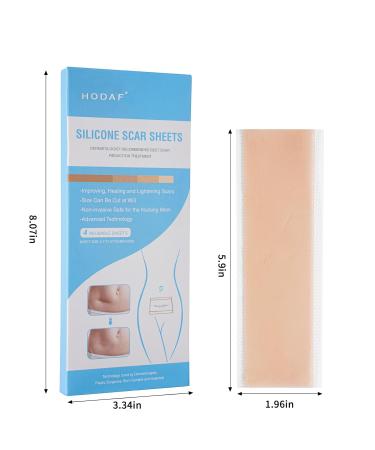 Silicone Scar Sheets - Reusable Scar Removal Strips for Surgical Scars, Keloids, C-Section, Acne, Stretch Marks - Pack of 4 - Buy Online on GoSupps.com