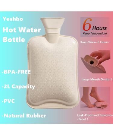 Yeahbo 2L Fluffy Heat Bottle with Cover - Large Hot Water Bottle for Pain Relief & Cozy Gifts for All Ages (Gray) - Buy Online on GoSupps.com