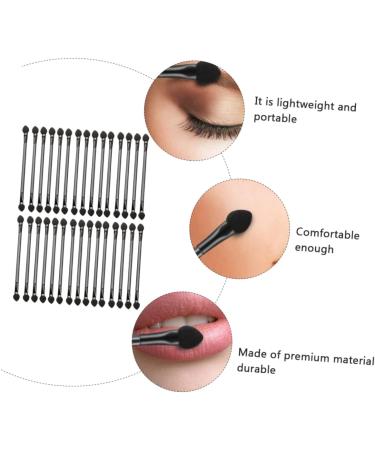 Baluue 60 Pcs Double Ended Eyeshadow Brush Bling Makeup Brushes Eye Makeup Tipped Eye Wooden Handle Black - Buy Online on GoSupps.com