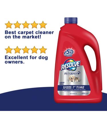 Resolve Pet Carpet Cleaner Shampoo 96oz 2X Concentrate - Safe for Bissell, Hoover & Rug Doctor - Buy Online on GoSupps.com