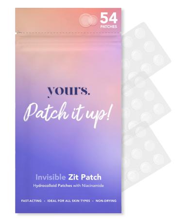Yours Invisible Pimple Patches (54 pcs) | Niacinamide Packed Hydrocolloid Pimple Patches for Overnight Healing | Invisible & Thin - wear Under Makeup | Absorbs gunk & Reduces Redness