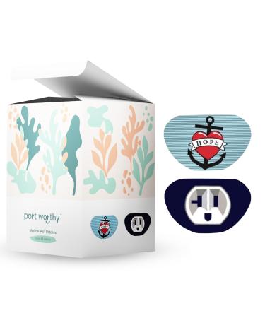 Hope/Plug Port Cover Patches - Innovative Design & Smart Adhesive Technology - Breathable Fabric Gentle Adhesives Fun & Form-Fitting Shape - Cover Treatment Port Patches (48 per Box) Hope / Plug