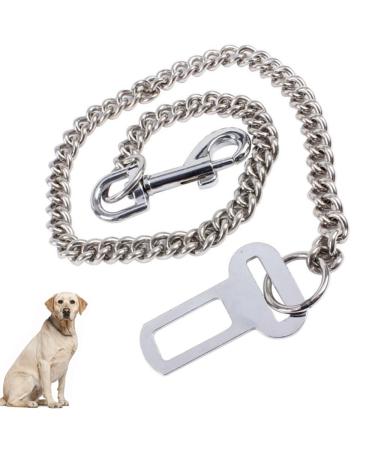 JLEivvi Dog Seat Belt for Car Stainless Steel Dog Car Seat Belt Vehicle Travel Dog Harness Dog Chain Pet Vehicle Safety Restraint Cable for Puppy Small Medium Large Dogs(60cm) - Buy Online on GoSupps.com