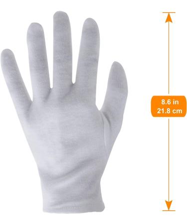 COYAHO 12 Pairs White Cotton Inspection Gloves - Ideal for Jewelry, Photo, Serving, Eczema, Moisturizing, and SPA - Men and Women - Buy Online on GoSupps.com