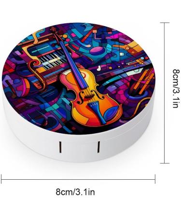 Abstract Violin Music Contact Lens Case with Mirror - Portable & Cute Travel Kit for Eye Care - Buy Online on GoSupps.com