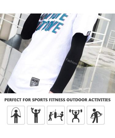 Codirato 2 Pairs Unisex Sports Arm Sleeves Breathable Anti-UV Protective Gloves for Cycling Fishing Basketball Hiking & Running Black - Buy Online on GoSupps.com