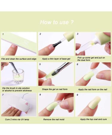 Makartt Green Poly Nail Gel Kit 15ML Gel Nail Builder Kit with Slip Solution Clear Nails Acrylic Gel Nail Kit for Nail Building Nail Extension Kit Dual Forms Base Top Coat All-in-One Gel Nail Starter Kit - Buy Online on GoSupps.com