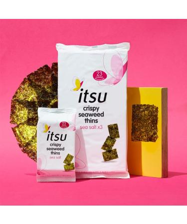 Itsu Sea Salt Seaweed Thins 5g, 18 Count Pack - Vegan, Low Calorie Crispy Seaweed Snack - Buy Online on GoSupps.com