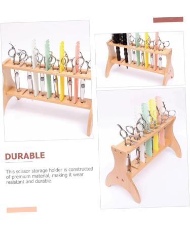 Solid Wood Stand Organizer Hair Stylist Shear Holder Professional Comb Salon Tools Holder Hair Cutting Tool Holder Siccors Scissor Holder Barber Portable Wooden Decorate - Buy Online on GoSupps.com