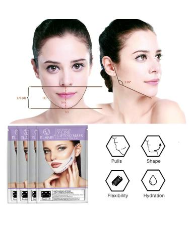 V Mask Double Chin Reducer & Slimming Mask | Chin Up Contour Lifting Firming Mask | Moisturizing All Night Silicone V-Line Lifting Patches (4 in 1) - Buy Online on GoSupps.com