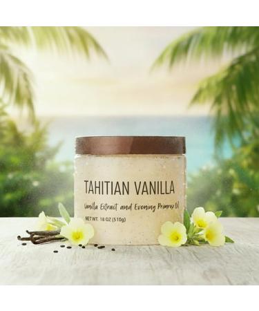 Body Sugar Scrub with Shea Butter Tahitian Vanilla Scent 18 oz