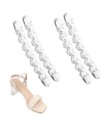 Invisible Anti-Slip High Heel Pads 2 Pairs Heel Slip Pads for Women Silicone Forefoot Heel Grips Self-Adhesive Toe Pads Non-Slip Clear Heel Straps for Women Girls Keep Feet from Sliding in Heels(A)