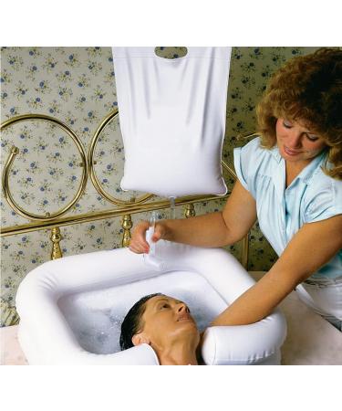 Portable Overhead Shower Water Bag - 2.64 Gallons | Bedside PVC Bag for Shampoo Bowl | Compatible with Shampoo Basin/Tray | Ideal for Washing Hair in Bed - Buy Online on GoSupps.com