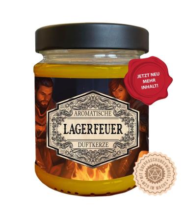 Role play fragrance candle Beamfire with hidden D20 cubes - handmade in Germany (new size) 240ml approx. 40 hours of burning time