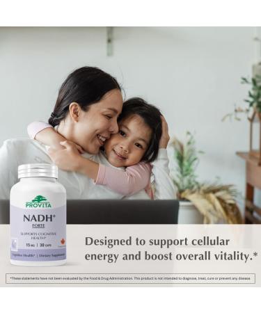 PROVITA NADH+ Forte | Cognitive Support Supplement with NADH Coenzyme Q10 & Chlorophyll | Energy Support Focus Mental Clarity & Brain Health | Vegan Capsules | High Absorption Cellular Formula 30 Count (Pack of 1) - Buy Online on GoSupps.com