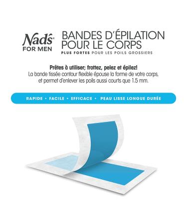 Nads for Men - 20 Cold Wax Strips for Hair Removal | Body Waxing Strips + 2 Aftercare Towels - Buy Online on GoSupps.com