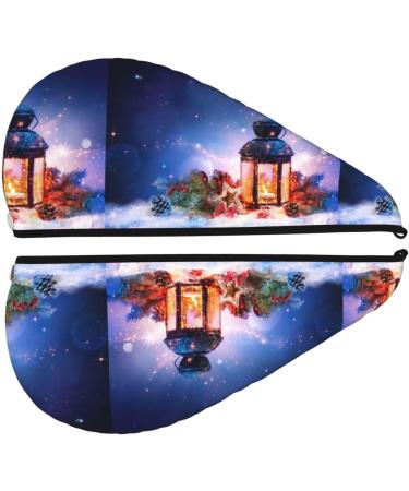 Hair Towel Wrap for Quick Drying - Christmas Lantern Design | Ultimate Hair Drying Turban - Buy Online on GoSupps.com