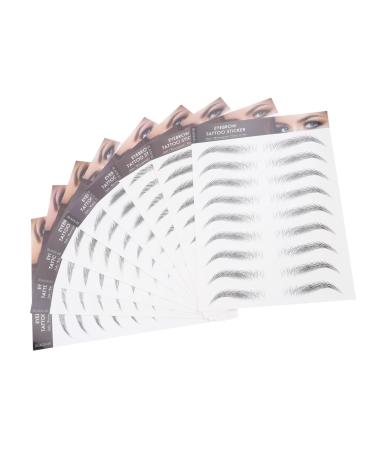 Didiseaon 9 Sheets Imitation Eco Eyebrow Sticker Eyebrow Transfers Stickers for Women 4d Transfer Stickers Wig 21.5X14.5cm Black