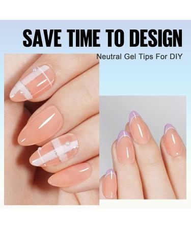 TOMICCA Short Almond Nail Tips 180PCS Soft Gel Nails 3-in-1 Matte Full Coverage in Nude - 15 Sizes for Nail Art Extensions - Buy Online on GoSupps.com