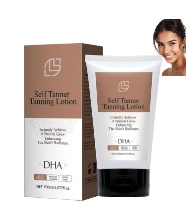 Self Tanner - with Natural & Organic Ingredients Moisturizing Self Tanning Lotion with Aloe Vera & Coconut for a Natural Glow Streak-Free Fake Tan Fair to Medium 5 Oz