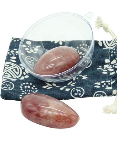 Orientrea Red Strawberry Quartz Palm Stone - 2 Pcs | Healing Crystal Pocket Energy Stone for Stress Relief | Smooth Worry Stone - Buy Online on GoSupps.com