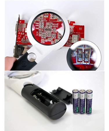 Magnifying Glass 5X 20X Handheld Illumination Magnifier with 11 LED Light HD Lens Magnifier - Buy Online on GoSupps.com
