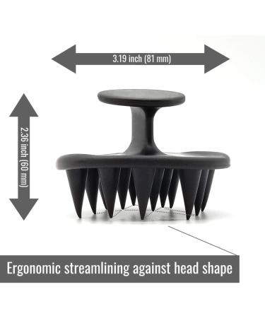 2-Piece Wakisaki Solid Silicone Scalp Massage Brush Set - Mold-Resistant Hair Shampoo & Head Massager (Black) | International Shipping - Buy Online on GoSupps.com