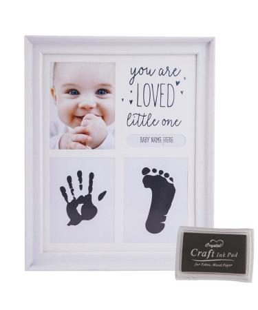 Baby Handprint and Footprint Kit,Baby Foot and Handprint Kit for Newborn Baby Girls and Boys,Baby Shower Gifts, Memory Art Picture Frames for Baby Registry, Nursery Decor