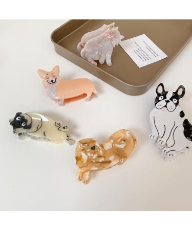 French Bulldog Acetate Hair Clips - Small Claw Clips for Girls and Women - Buy Online on GoSupps.com