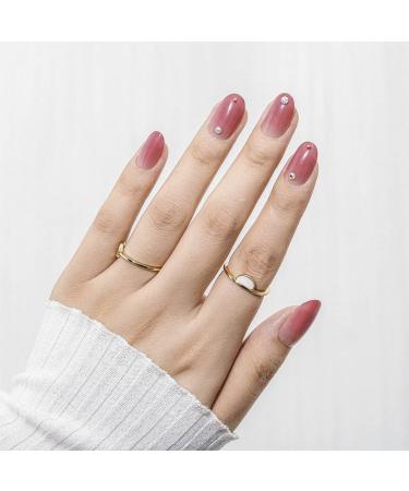 Shop Bohend Pink Short Oval False Nails - 24Pcs Shiny Gradient Full Cover for Women & Girls | International Shipping Available - Buy Online on GoSupps.com