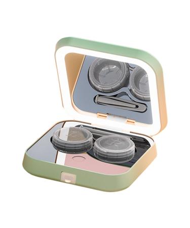 Fenteer eye contact lens container storage container with a mirror holder small size travel premium leakage -proof electrical