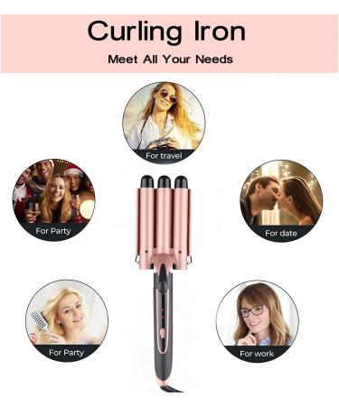 5 in 1 Curling Iron Set - PTC Ceramic 360-Degree Revolving LED Light 2 Heating Modes for All Hair Types - International Shipping Available - Buy Online on GoSupps.com