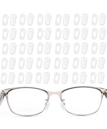 30 Pairs Glasses Nose Pads Replacement Anti-Slip Soft Silicone Eyeglass Nosepads Slip-On Anti Indentation Protective Covers for Glasses Sunglasses (Transparent)
