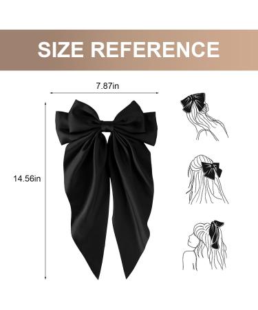 4 Pcs Satin Hair Bows Clips for Women Big Silky Satin Bowknot Hair Clip Large Bow Long Tail Hair Bow Ribbons Hair Barrettes for Girls Gifts Hair Accessories for Party - Buy Online on GoSupps.com