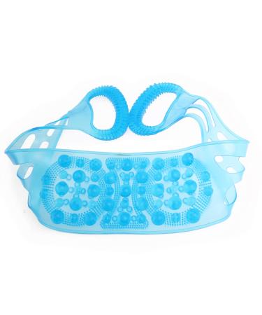 Yardwe Silicone Shower Back Scrubber Massager Dual Sided Cleaner Bath Belt (Blue)