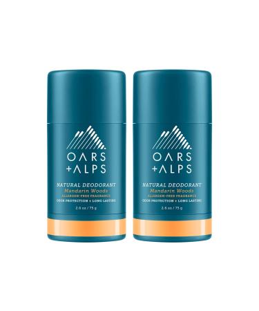 Oars + Alps Aluminum Free Deodorant for Men and Women Dermatologist Tested and for Sensitive Skin Vegan Mandarin Woods 2 Pack 2.6 Oz Each 2ct - Mandarin Woods