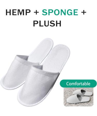 KEESUNG Disposable Hotel Slippers - 100 Pairs of White Slipproof Spa Shoes for Men & Women | Portable & Universal Size - Buy Online on GoSupps.com