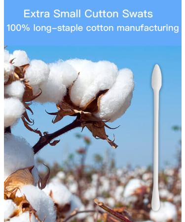 800 Count Pointy Organic Cotton Swabs - Soft & Gentle Double-Sided Tips - Chlorine-Free & Cruelty-Free - Highly Absorbent - White - Buy Online on GoSupps.com