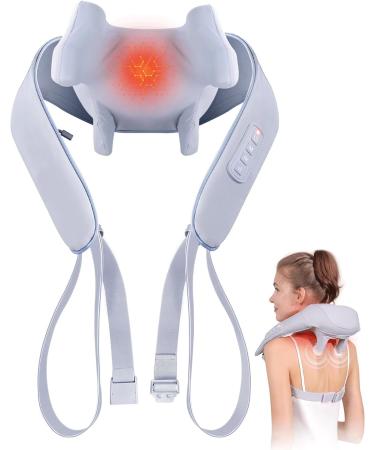 Neck massage device with warmth wireless neck massage device for pain relief deep tissue shiatsu kneading massage device for leg shoulder and neck ideal gifts for women men
