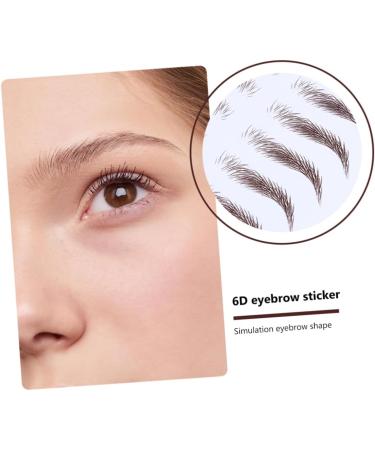 Baluue 4pcs Eyebrow Stickers False Eyebrows Dark Brown Hair Like Eyebrows Water Transfer Paper with Soy Ink - Buy Online on GoSupps.com
