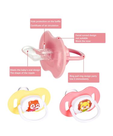 Silicone Pacifier Set for Babies Soft BPA-Free Knobbed Design Dustproof Cover 0-18 Months - Yellow & Pink - 2 Pack - Buy Online on GoSupps.com
