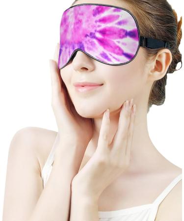 Light-Blocking Sleep Mask - Pink Purple Tie Dye Eye Masks for Women | Comfortable Boho Style Blindfold with Adjustable Strap - Perfect for Men & Women - Buy Online on GoSupps.com